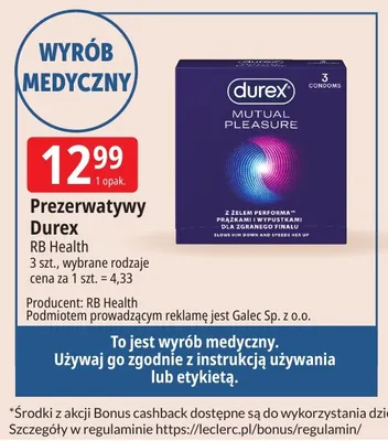 Prezerwatywy Durex promocja w Leclerc