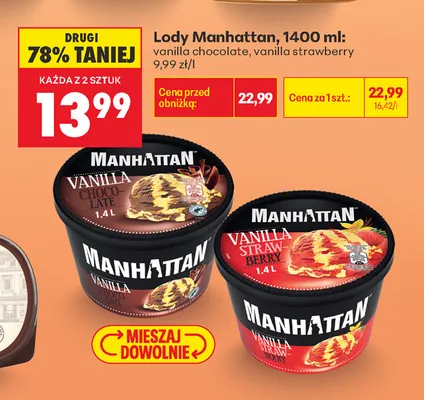 Lody Manhattan Vanilla Chocolate promocja w Biedronka
