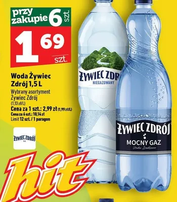 Woda Żywiec Zdrój Mocny Gaz promocja w TOPAZ