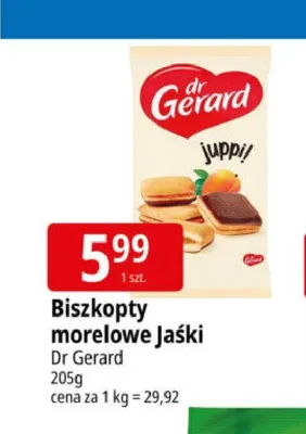 Biszkopty morelowe Jaśki Dr Gerard promocja w Leclerc