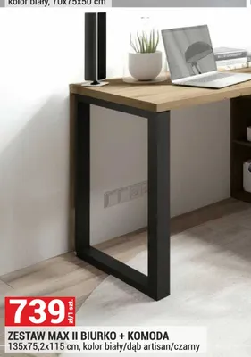 Zestaw Max II biurko + komoda promocja w Merkury Market