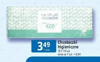 Chusteczki higieniczne Eco+ 10-pak 10 szt promocja w Leclerc