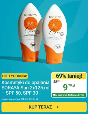 Kosmetyki do opalania Soraya Sun SPF 50 SPF 30 2-pak 125 ml promocja w ERLI