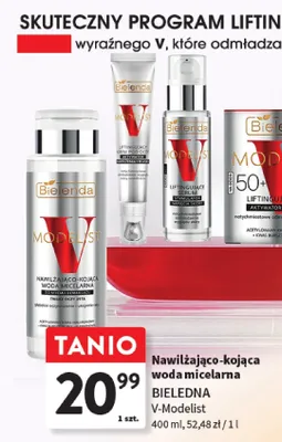 Nawilżająco-kojąca woda micelarna Bielenda V-Modelist promocja w Intermarche