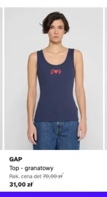Top GAP granatowy promocja w Lounge by Zalando