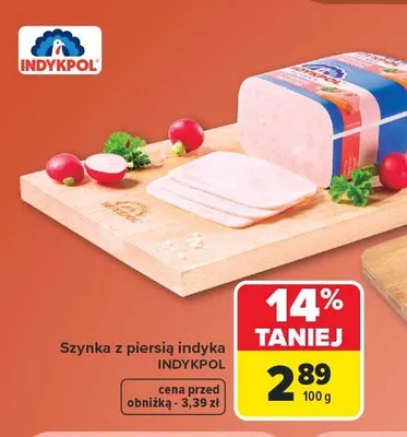Szynka z piersią indyka Indykpol promocja w Carrefour
