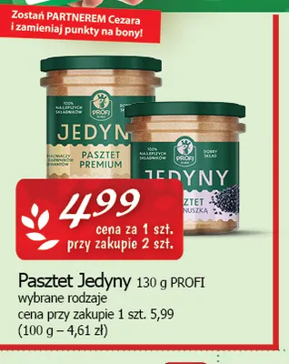 Pasztet Jedyny Profi promocja w CEZAR Delikatesy