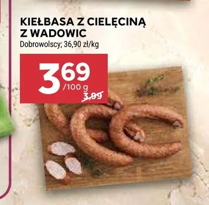 Kiełbasa z cielęciną z Wadowic Dobrowolscy promocja w Stokrotka