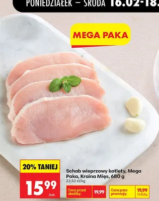 Schab wieprzowy kotlety Mega Paka promocja w Biedronka