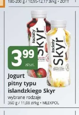 Jogurt pitny typu islandzkiego Skyr promocja w Marketvita