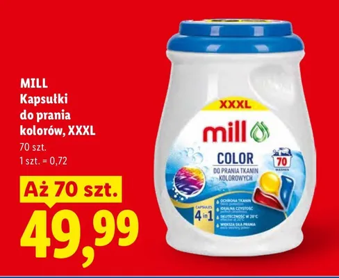 Kapsułki do prania kolorów Mill XXXL promocja w Lidl
