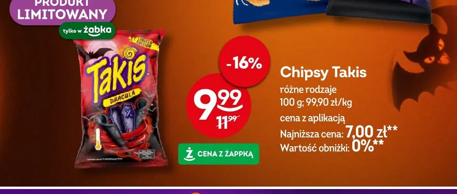 Chipsy Takis Dracula promocja w Żabka
