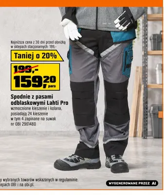 Spodnie z pasami odblaskowymi Lahti Pro promocja w OBI