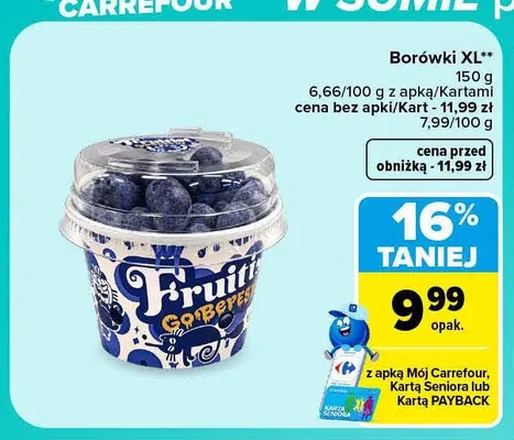 Borówki XL Fruit Go Berries promocja w Carrefour Market