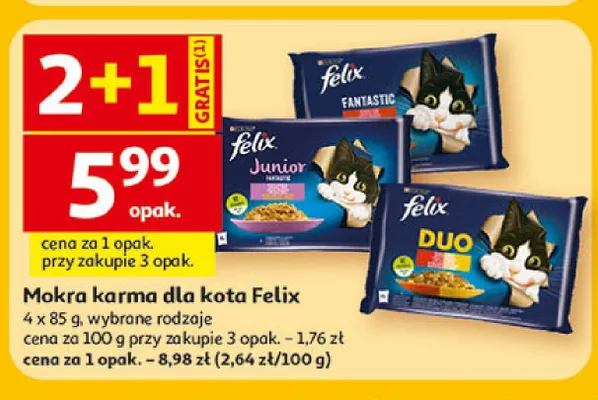 Mokra karma dla kota Felix 4-pak promocja w Auchan