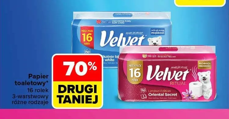 Papier toaletowy 3-warstwowy Ritual Oriental Secret 16-pak Velvet promocja w Carrefour