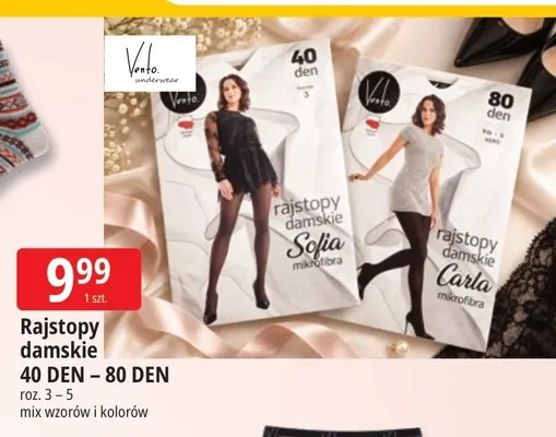 Rajstopy damskie Carla 80 DEN Vento promocja w Leclerc