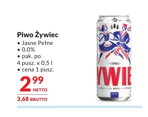 Piwo bezalkoholowe Żywiec 4-pak promocja w Makro