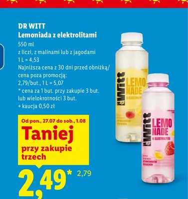 Lemoniada z elektrolitami z jagodami Dr Witt promocja w Lidl
