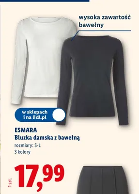 Bluzka damska z bawełną promocja w Lidl