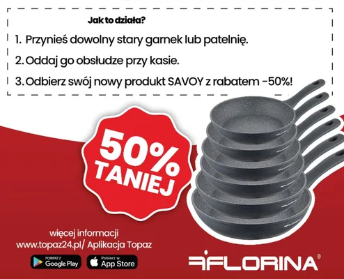 Garnki i patelnie Florina Savoy promocja w TOPAZ