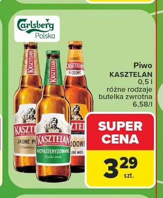 Piwo Kasztelan Niepasteryzowane promocja w Carrefour Market
