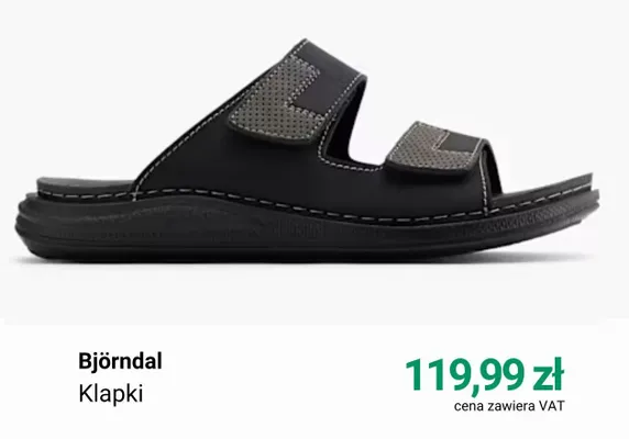 Klapki męskie Björndal promocja w Deichmann