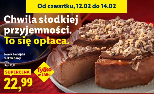 Sernik baskijski czekoladowy promocja w Lidl