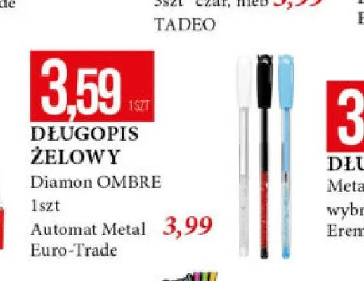 Długopis żelowy Diamon Ombre Automat Metal Euro-Trade promocja w Leclerc