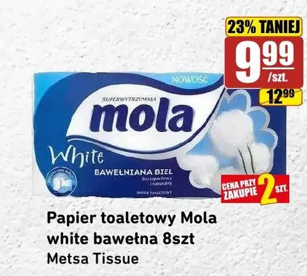 Papier toaletowy Mola White Bawełna promocja w API Market