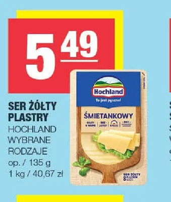 Ser żółty plastry Hochland promocja w SPAR