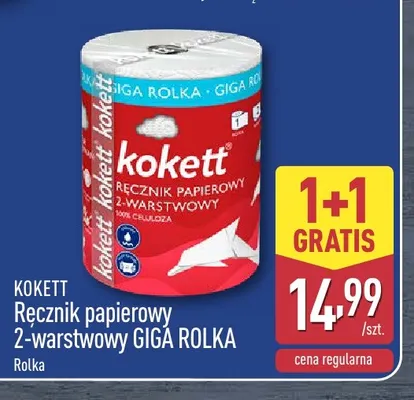 Ręcznik papierowy 2-warstwowy Giga Rolka Kokett promocja w Aldi