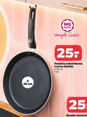 Patelnia naleśnikowa Cucina Marble Mg home 25 cm promocja w Netto