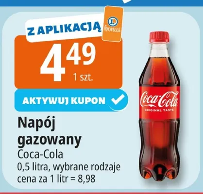 Napój gazowany Coca-Cola Original Taste promocja w Leclerc