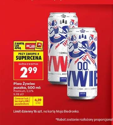 Piwo bezalkoholowe Żywiec promocja w Biedronka