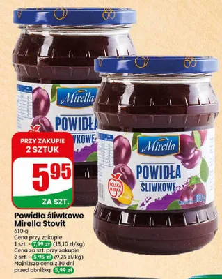 Powidła śliwkowe Mirella Stovit promocja w Dino