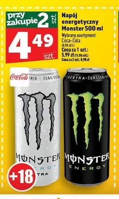 Napój energetyczny Monster Energy promocja w TOPAZ