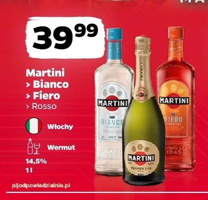 Wermut Martini Bianco promocja w Netto