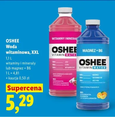 Woda witaminowa XXL Oshee magnez + B6 promocja w Lidl