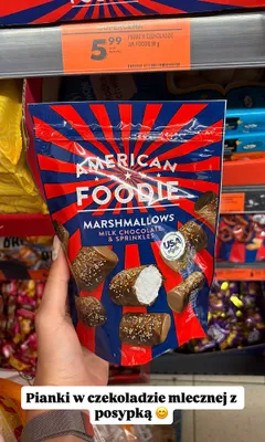 Pianki w czekoladzie mlecznej z posypką American Foodie promocja w Biedronka