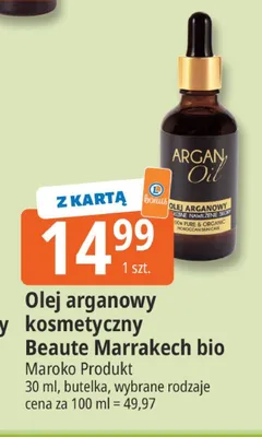 Olej arganowy kosmetyczny Beaute Marrakech bio promocja w Leclerc