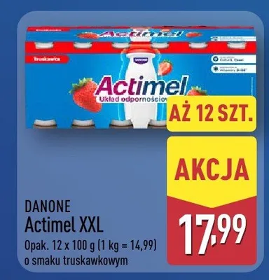 Actimel XXL o smaku truskawkowym promocja w Aldi