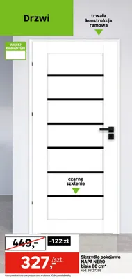 Skrzydło pokojowe napą nero białe 80cm promocja w Leroy Merlin