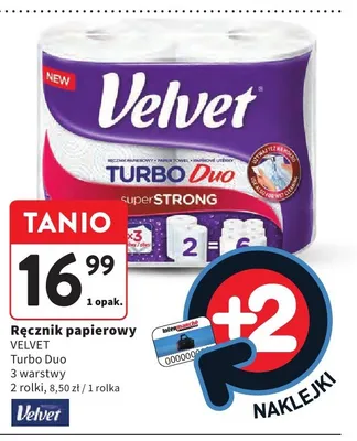 Ręcznik papierowy VELVET Turbo Duo 3 warstwy promocja w Intermarche