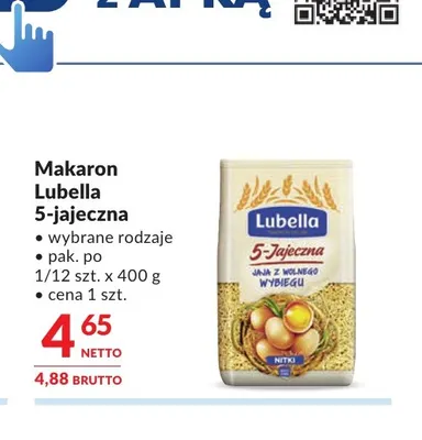 Makaron Lubella 5-jajeczna promocja w Makro