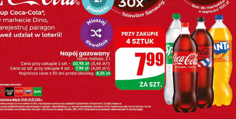 Napój gazowany Coca-Cola Original Taste promocja w Dino