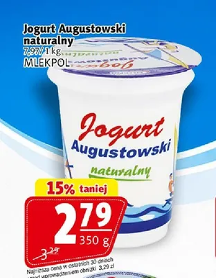 Jogurt Augustowski naturalny Mlekpol promocja w Prim Market