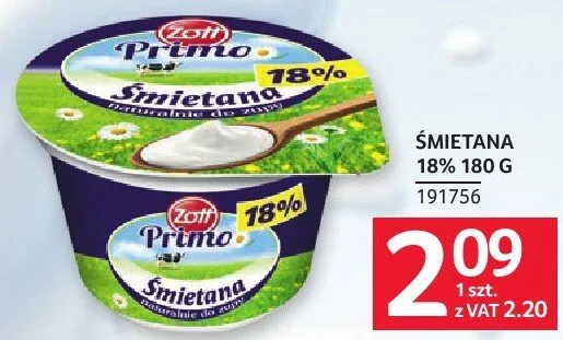 Śmietana 18% promocja w Selgros