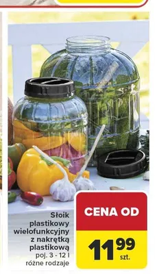 Słoik plastikowy wielofunkcyjny z nakrętką plastikową 3-12l promocja w Carrefour