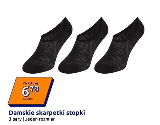 Damskie skarpetki stopki 3 pary jeden rozmiar promocja w Action
